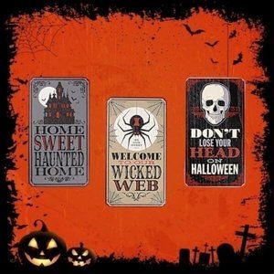 Halloween Gothic Wooden Signs 3 Pack